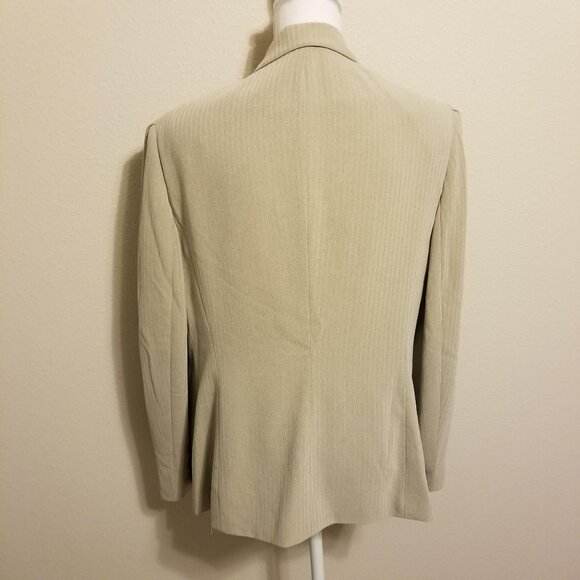 Cato Woman Beige Pinstripe Button-Up Blazer Jacket 18W - Picture 2 of 3